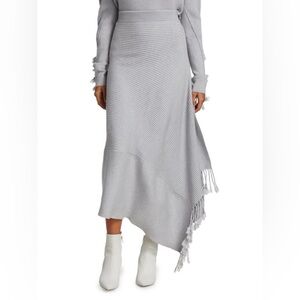 Jonathan Simkhai Gray Ribbed Knit Skirt and Poncho